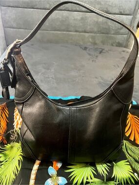 Coach Vtg Y2K Hamilton Hobo Black Smooth Leather Shoulder Handbag F10280